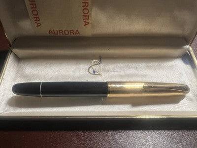 🔴 AURORA penna stilografica 88 pistone pennino ORO M scrive vintage 565435