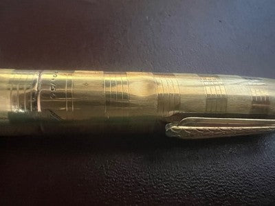 Zenith Extra Stylo à Plume Plaqué Or 18K Ciselé Boutons Filler Vintage
