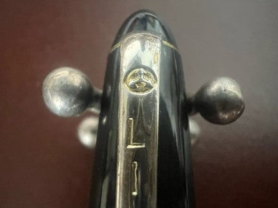 Linz Füllfederhalter, schwarzer Kolbenfüller, vergoldete 14-Karat-Kolbenmarkierung, Vintage 