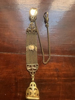 Chain Pocket Watch Victorian Chatelaine Seal Pinchbeck Antique 1800 N.2