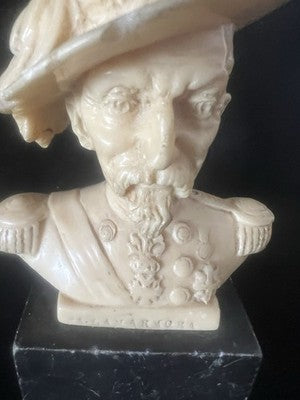 Lamaromora Statue Skulptur Büste General Gründer Bersaglieri h15 Vintage 