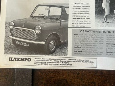 🔴 MINI COOPER Posterdruck 35x25 IL TEMPO Original Vintage 4 Stück 