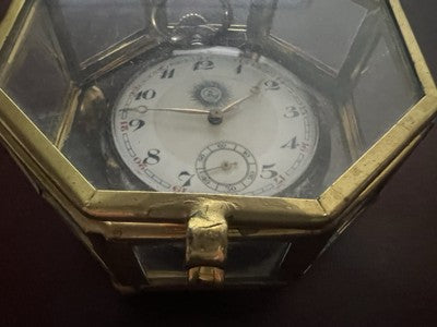 Expositor Montre Poche Laiton Coffret Porte- Gioie Bijoux Vintage