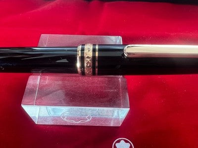 🔴 MONTBLANC penna sfera Meisterstück Classica profili oro rosa garanzia NOS