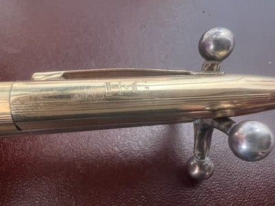 🔴 CROSS penna a sfera placcata oro 12 Kt incisione H.G. astuccio originale vint