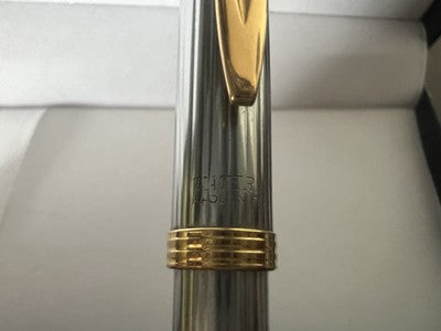 🔴 WATERMAN penna sfera Gentleman cromata particolari laminati oro scrive