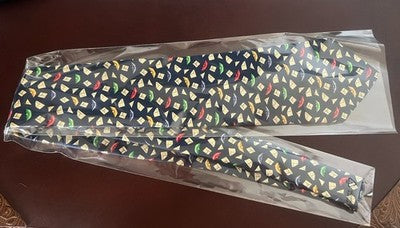 🔴 SALVATORE FERRAGAMO cravatta seta 100% barchette origami blu fantasia