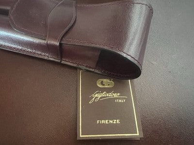 🔴 Portapenne GIGLIODORO pelle vitello artigianale Firenze astuccio NOS