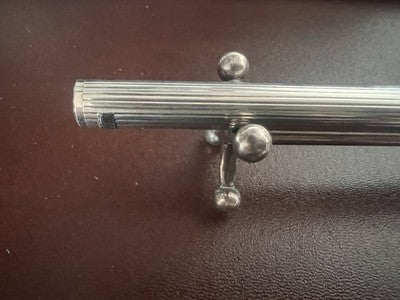 🔴 AURORA penna stilografica Hastil ARGENTO MASSICCIO 925 pennino ORO bianco M