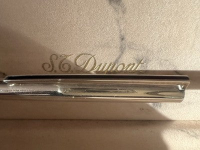 Dupont Silver Massive 925 Gold Plated Ballpoint Pen Writes