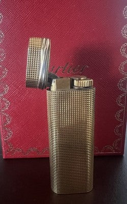 Cartier Briquet Trinity Guilloché Plaqué Fonctionne Avec Trousse Instructions