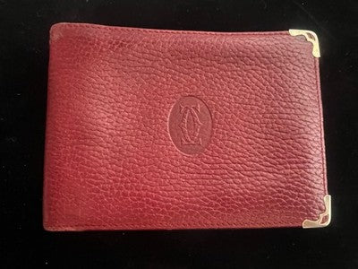 🔴 CARTIER portafoglio uomo carte ed assegni pelle bordeaux originale vintage