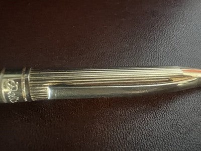 🔴 DELTA penna sfera dorata millerighe pulsante a scatto scrive vintage