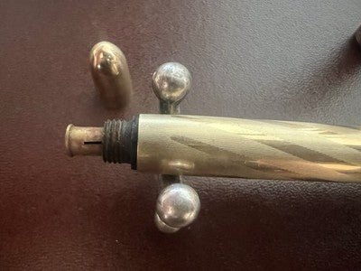 🔴 SNOMAR penna stilografica laminata oro 18K pulsante di fondo F scrive vintage