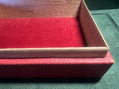 🔴 Scatola box orologio DA LUISA legno rossa interno floccato 16,5x12,5 vintage
