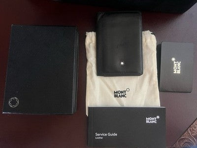 🔴 Schwarzes MONTBLANC Kreditkartenetui aus Leder mit Box und Garantie 