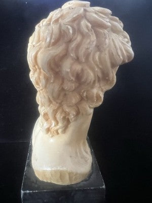 🔴 Statua SANTINI busto David scultura marmo giallo ambrato h 15 vintage 1966