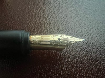 🔴 DUNHILL penna stilografica lacca nera placcata pennino ORO 14 KT Gemline M