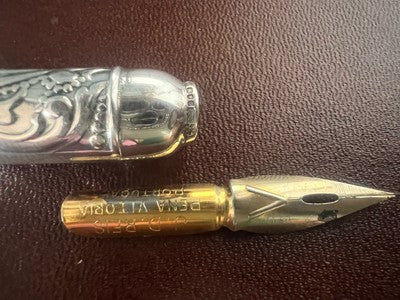 Rotes Ferrari-Füllfederhalter-Schreibset aus silbernem 925er Sterlingsilber mit Tinten 
