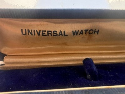 UNIVERSAL WATCH Boîtier Boîte Montre Trousse Housse Bleu Vintage