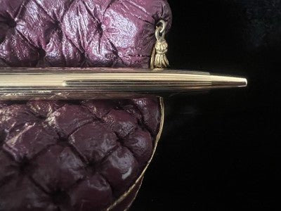 🔴 EPOCA penna sfera dorata mini con fiocco ornamentale scrive vintage