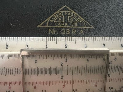 🔴 ALBERT NESTLER Regel Nr. 23 RA Rietz System Taschenrechner Vintage-Gehäuse