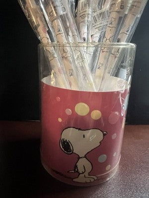 Snoopy Buntstifte Neuf Avec Caoutchouc + Porte-Stylo Vintage Illustré Lot 10 Stk 