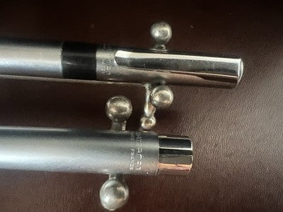 🔴 WATERMAN penne a sfera metallo satinato una con cappuccio a scatto vintag