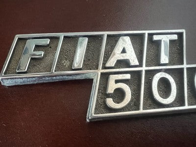 🔴 FIAT 500L stemma auto emblema fregio logo scritta metallo vintage B