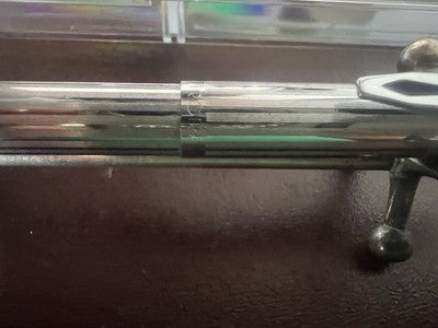 🔴 AURORA penna sfera mille righe cromata scrive vintage anni 1960 A