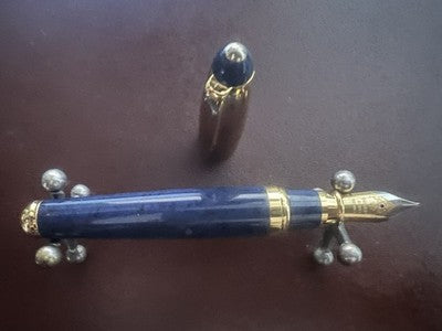 ADDEX Mini DIVA Füllfederhalter, blauer Lack, goldene Kappe, Iridium-Spitze 