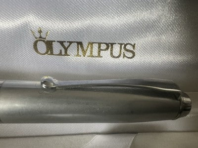 🔴 OLYMPUS penna sfera lacca cromata meccanismo a scatto scrive vintage