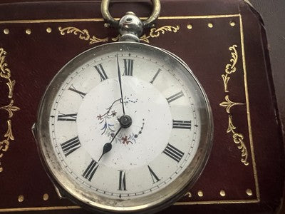 Montre Poche Argent 800 Femme De Examen Pièces Vintage Clé 9