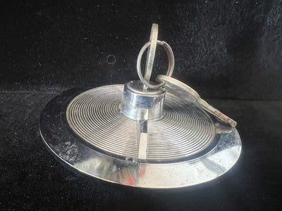 🔴 FIAT tappo serbatoio cromato con chiave modello GASTOP vintage