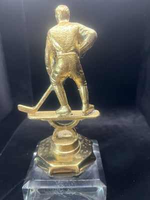 OKEY Player Mascot Car Badge With Vintage Stand In Gold Metal