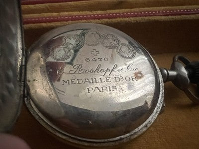 🔴 ROSKOPF orologio tasca uomo parti ricambio o riparazione vintage DEL 1900