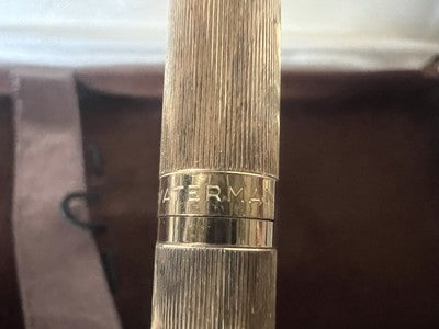 🔴 WATERMAN penna sfera Hemisphere placcata oro millerighe con onde astuccio