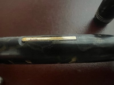Still Pen Black Marbled Celluloid Lever Fill Vintage