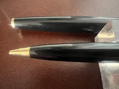 Parker Stylo-Plume Stylo à Plume 61 Flèche Doré Gravé Et Crayon Mécanique Cru 