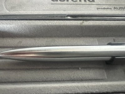 🔴 AURETTA penna sfera By Aurora cromata italiana scrive vintage ANNI 1970 A