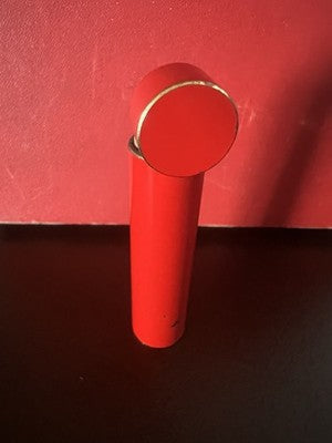 MARUMAN Briquet Laque Rouge Cylindrique Fonctionne Vintage