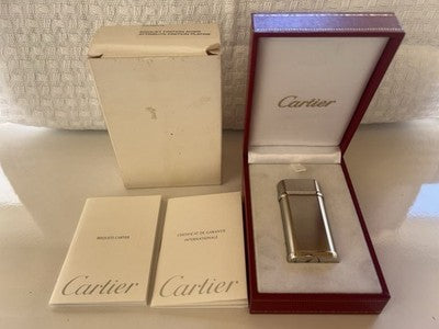 🔴 CARTIER accendino CA120116 finitura platino libretti garanzia e scatola NOS