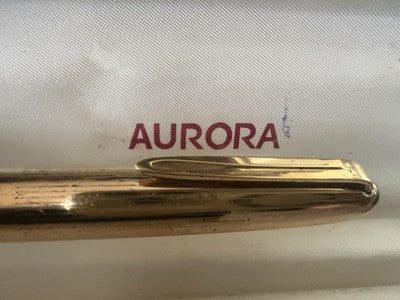 Aurora Pen Fountain Pen 88K Eagle Plated Pen Gold Ef Vintage 2072599