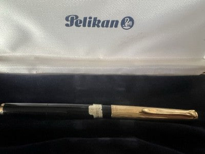Pelikan P1 Stift Füllfederhalter Schwarz A Kolben Feder F Vintage 1959