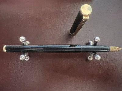 Ronson Pen Fountain Pen Lacquer Black Pen (M) Box Garaniza Vintage