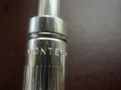 🔴 MONTEGRAPPA penna sfera cromata finitura RODIO pulsante a scatto scrive