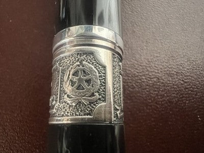 🔴 MARLEN penna stilografica Esercito Slim Edition resina Argento 925 garanzia