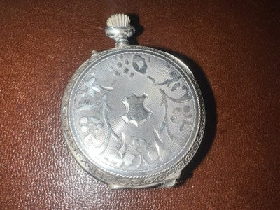 🔴 Orologio tasca ARGENTO 800 donna da revisionare parti vintage REMONTOIR 3