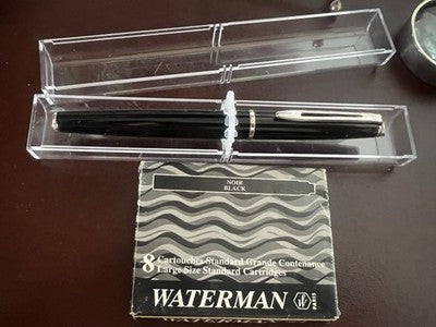 Waterman Stylo-Plume Stylo à Plume Emisphere Laque Noire F Avec Cartouches
