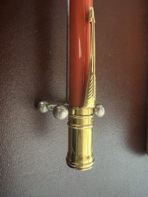 🔴 PARKER penna sfera Duofold Centennial ARANCIONE lacca finiture dorate IIIU
